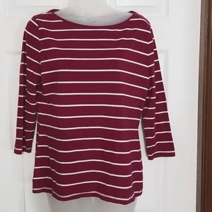 Merona Burgandy Striped Top